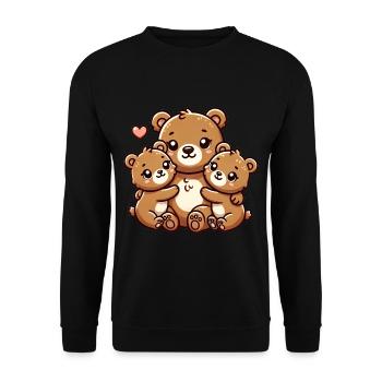 Parent ours avec deux enfants mignons - Sweat-shirt Unisexe - noir - Devant - Alina (178cm) & Michal (187cm)