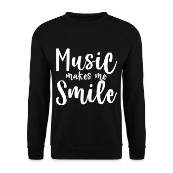 Music Makes Me Smile - Unisex Sweatshirt - black - Front - Alina (178cm) & Michal (187cm)