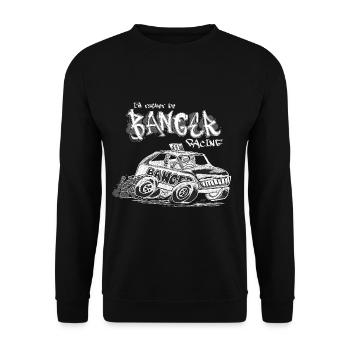 I'd rather be Banger Racing - Unisex Sweatshirt - black - Front - Alina (178cm) & Michal (187cm)