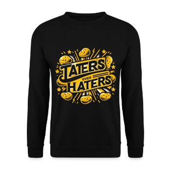 taters over haters 11 - Unisex Pullover - Schwarz - Vorne - Alina (178cm) & Michal (187cm)