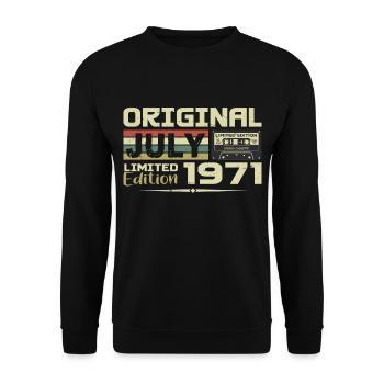 Cadeau D'anniversaire Juillet 1971 Nées en Juillet - Sweat-shirt Unisexe - noir - Devant - Alina (178cm) & Michal (187cm)