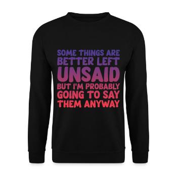 Il vaut mieux ne pas dire certaines choses 4 - Sweat-shirt Unisexe - noir - Devant - Alina (178cm) & Michal (187cm)