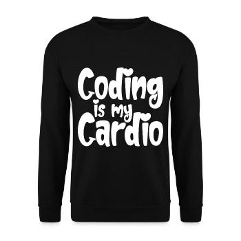 Coding Is My Cardio - Unisex Pullover - Schwarz - Vorne - Alina (178cm) & Michal (187cm)