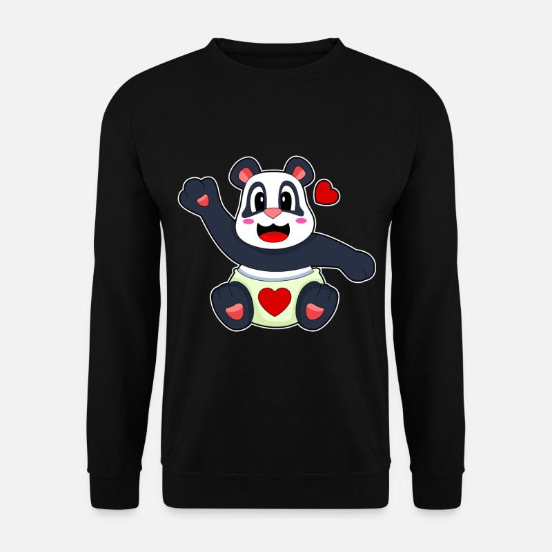 Panda Heart - Unisex Sweatshirt - black