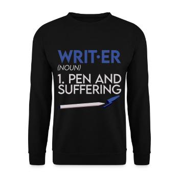 Writer, Pen And Suffering 2 - Unisex Sweatshirt - black - Front - Alina (178cm) & Michal (187cm)