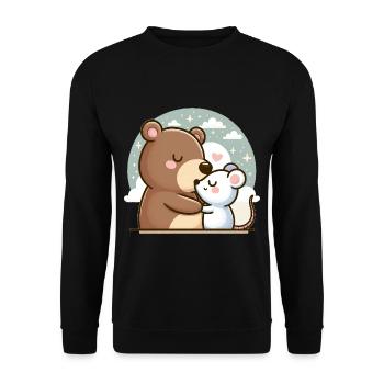 Câlin Ours Et Souris Amoureux - Sweat-shirt Unisexe - noir - Devant - Alina (178cm) & Michal (187cm)