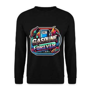 Gasoline Forever 17 - Unisex Sweatshirt - black - Front - Alina (178cm) & Michal (187cm)