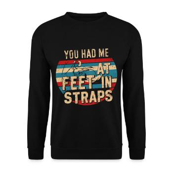 You Had Me At Feet In Straps 53 - Unisex Pullover - Schwarz - Vorne - Alina (178cm) & Michal (187cm)