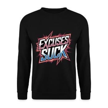 Excuses Suck 13 - Unisex Pullover - Schwarz - Vorne - Alina (178cm) & Michal (187cm)