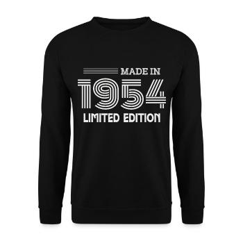 1954 Geburtstagsgeschenkidee 1954 - Unisex Pullover - Schwarz - Vorne - Alina (178cm) & Michal (187cm)