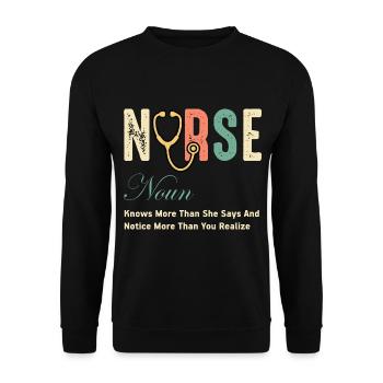 Nurse - Unisex Sweatshirt - black - Front - Alina (178cm) & Michal (187cm)