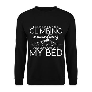 Je vois des gens de mon âge escalader des montagnes 2 - Sweat-shirt Unisexe - noir - Devant - Alina (178cm) & Michal (187cm)