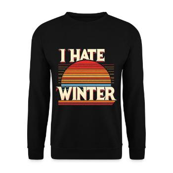 I Hate Winter 8 - Unisex Pullover - Schwarz - Vorne - Alina (178cm) & Michal (187cm)