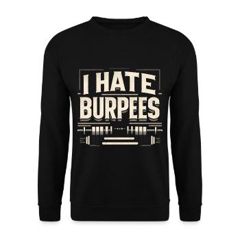 I Hate Burpees 11 - Unisex Sweatshirt - black - Front - Alina (178cm) & Michal (187cm)