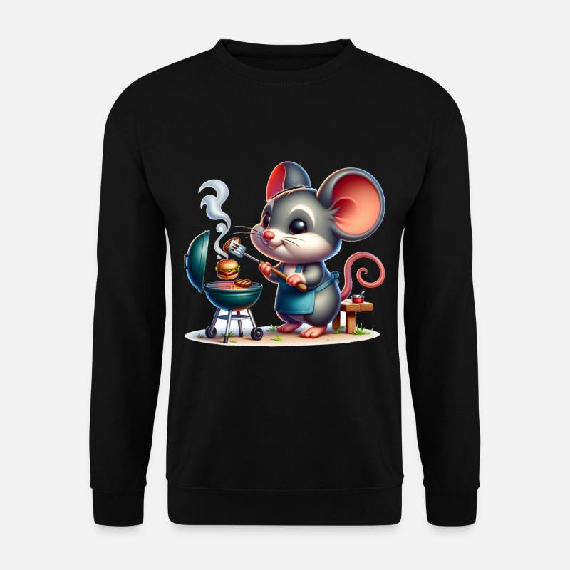 Cute BBQ Mouse - Unisex Sweatshirt - black