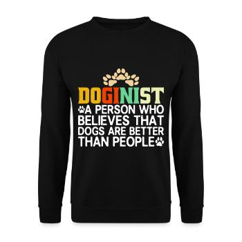 Doginiste, les chiens sont meilleurs que les humains 3 - Sweat-shirt Unisexe - noir - Devant - Alina (178cm) & Michal (187cm)