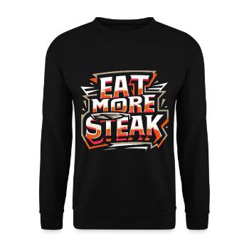 Eat More Steak 16 - Unisex Sweatshirt - black - Front - Alina (178cm) & Michal (187cm)