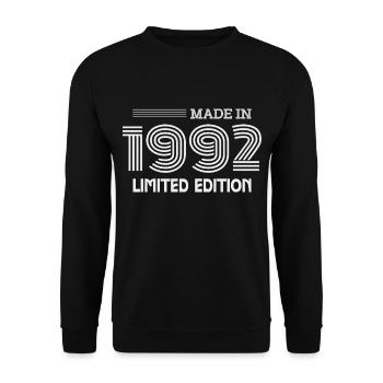 1992 Geburtstagsgeschenk 1992 Geschenkidee - Unisex Pullover - Schwarz - Vorne - Alina (178cm) & Michal (187cm)
