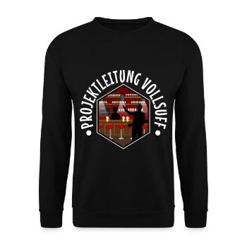 Projektleitung Vollsuff - Unisex Pullover - Schwarz - Vorne - Alina (178cm) & Michal (187cm)