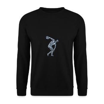 Discus thrower shirt - Unisex Sweatshirt - black - Front - Alina (178cm) & Michal (187cm)