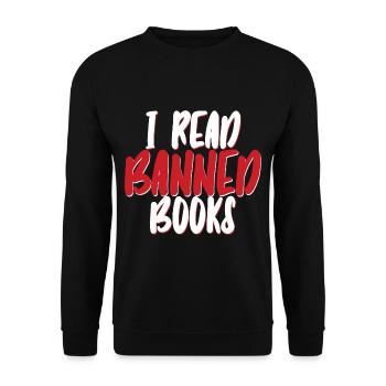 I Read Banned Books 42 - Unisex Sweatshirt - black - Front - Alina (178cm) & Michal (187cm)