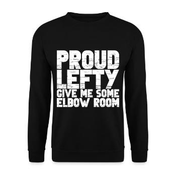 Proud Lefty, Give Me Some Elbow Room 3 - Unisex Sweatshirt - black - Front - Alina (178cm) & Michal (187cm)