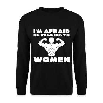 I'm Afraid Of Talking To Women 2 - Unisex Pullover - Schwarz - Vorne - Alina (178cm) & Michal (187cm)