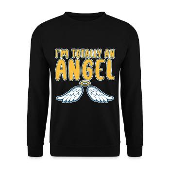 I'm Totally An Angel 2 - Unisex Pullover - Schwarz - Vorne - Alina (178cm) & Michal (187cm)