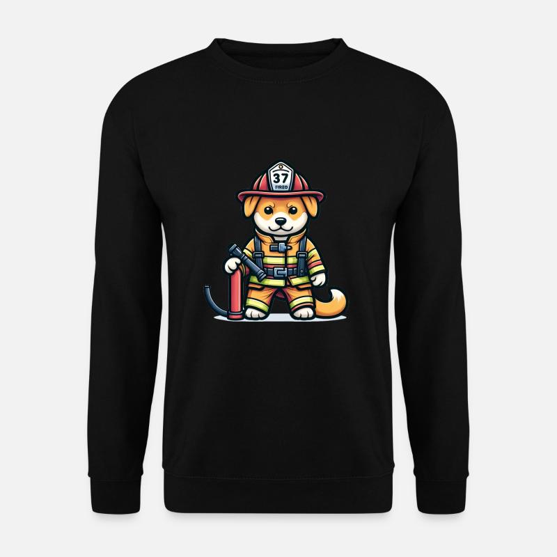 Cute Dog Firefighter - Unisex Sweatshirt - black