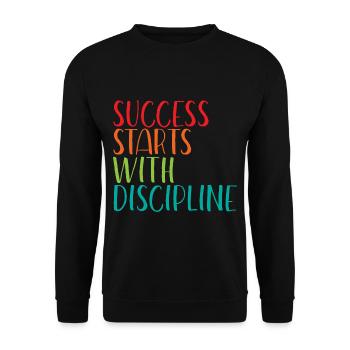 Success Starts With Discipline - Unisex Sweatshirt - black - Front - Alina (178cm) & Michal (187cm)