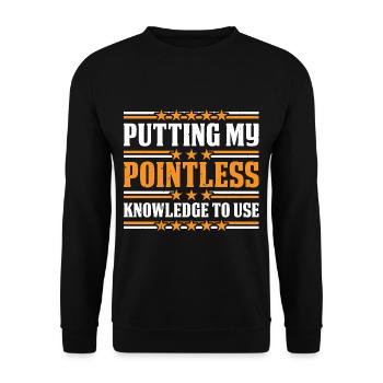 Putting My Pointless Knowledge To Use 3 - Unisex Pullover - Schwarz - Vorne - Alina (178cm) & Michal (187cm)