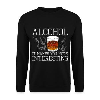 L’alcool, ça vous rend plus intéressant 2 - Sweat-shirt Unisexe - noir - Devant - Alina (178cm) & Michal (187cm)