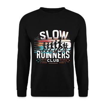 Slow Runners Club 9 - Unisex Pullover - Schwarz - Vorne - Alina (178cm) & Michal (187cm)