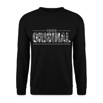 Original 1955 Retro 1955 Anniversary Gift - Unisex Sweatshirt - black - Front - Alina (178cm) & Michal (187cm)
