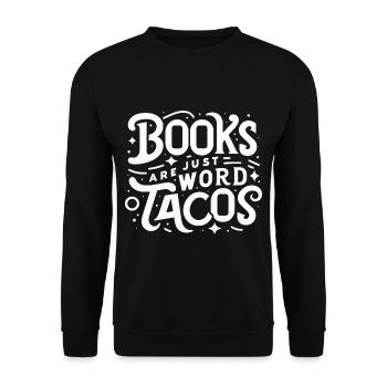 Les livres ne sont que des tacos de mots 18 - Sweat-shirt Unisexe - noir - Devant - Alina (178cm) & Michal (187cm)