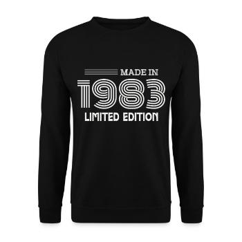 1983 Geburtstagsgeschenk 1983 Geschenkidee - Unisex Pullover - Schwarz - Vorne - Alina (178cm) & Michal (187cm)