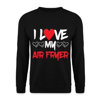 I Love My Air Fryer 5 - Unisex Pullover - Schwarz - Vorne - Alina (178cm) & Michal (187cm)