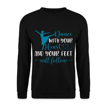 Danse avec ton cœur et tes pieds suivront 16 - Sweat-shirt Unisexe - noir - Devant - Alina (178cm) & Michal (187cm)