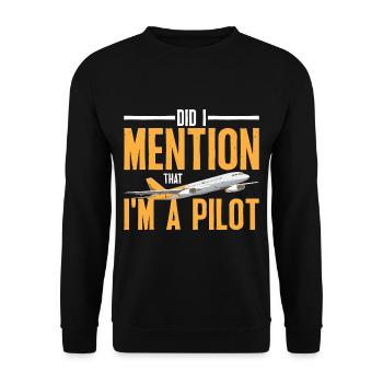 Ai-je mentionné que je suis un pilote 3 - Sweat-shirt Unisexe - noir - Devant - Alina (178cm) & Michal (187cm)
