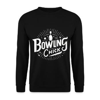 Bowling Chick 19 - Unisex Pullover - Schwarz - Vorne - Alina (178cm) & Michal (187cm)