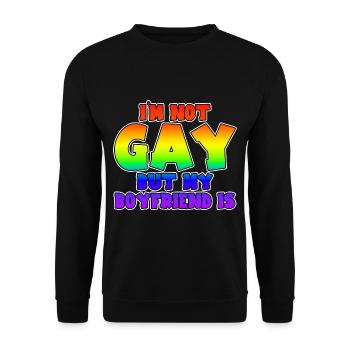 I'm Not Gay But My Boyfriend Is - Unisex Sweatshirt - black - Front - Alina (178cm) & Michal (187cm)