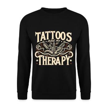 Tattoos Are My Therapy 9 - Unisex Pullover - Schwarz - Vorne - Alina (178cm) & Michal (187cm)