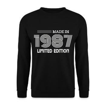 cadeau anniversaire 1987 idée cadeau 1987 - Sweat-shirt Unisexe - noir - Devant - Alina (178cm) & Michal (187cm)