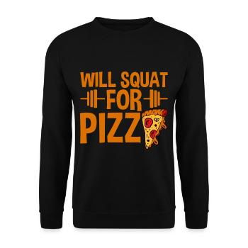 Will Squat For Pizza 2 - Unisex Pullover - Schwarz - Vorne - Alina (178cm) & Michal (187cm)