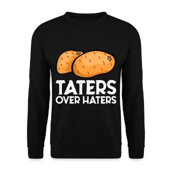Taters Over Haters 7 - Unisex Pullover - Schwarz - Vorne - Alina (178cm) & Michal (187cm)