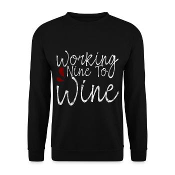 Working Nine To Wine 3 - Unisex Sweatshirt - black - Front - Alina (178cm) & Michal (187cm)