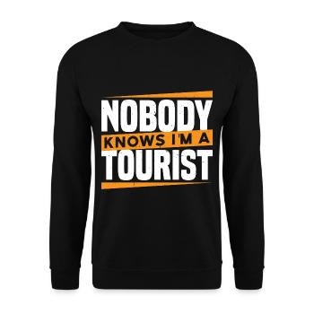 Nobody Knows I'm A Tourist 20 - Unisex Sweatshirt - black - Front - Alina (178cm) & Michal (187cm)