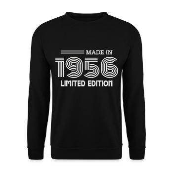 1956 Geburtstagsgeschenkidee 1956 - Unisex Pullover - Schwarz - Vorne - Alina (178cm) & Michal (187cm)