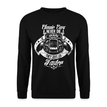 Classic Car Classic Car Hot Rod Gift Idea - Unisex Sweatshirt - black - Front - Alina (178cm) & Michal (187cm)