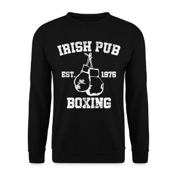 Irish Pub Boxen - Unisex Pullover - Schwarz - Vorne - Alina (178cm) & Michal (187cm)